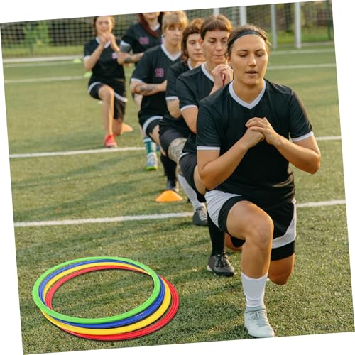 4pcs Soccer Training Rings Plastic Agility Squares Jumping Circles for Speed Agility Drills