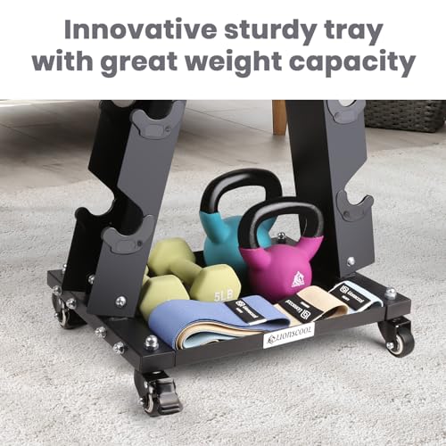 LIONSCOOL Premium Solid Steel Dumbbell Rack Stand Only, A-Frame Portable Weight Storage Organizer with Optional Tray and Wheels, Perfect for Home Gym Fitness Storage (200LBS/300LBS/700LBS Weight Capacity Available)