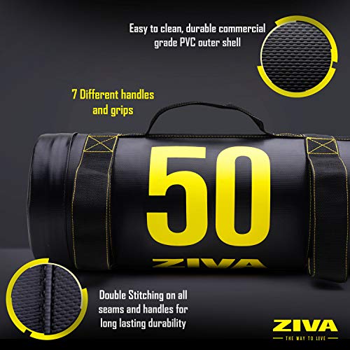 ZIVA Power Sandbag – Pre-Weighted Training Bag with Multiple Handles for Full-Body Strength & Conditioning – Heavy-Duty, No-Fill Needed (10–50 lb)