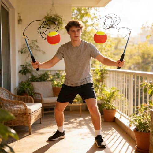 Shoulder Reliever Ball Swing – Rubber Arm Relief Fitness Trainer with 35cm Rod and 6.5cm Ball | Indoor and Outdoor Exercise Tool for Home, Gym, Office, Ánd Daily Stretching