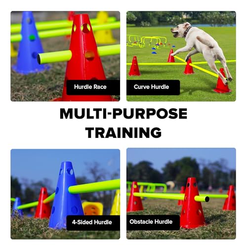GSi Hurdle Training Cones | Multi Pack Sets | Dual Purpose Agility Cones with Holes | Ideal for Soccer, Kids, Dog, and Sports Training - style: 9" with Hole - 18 Pack