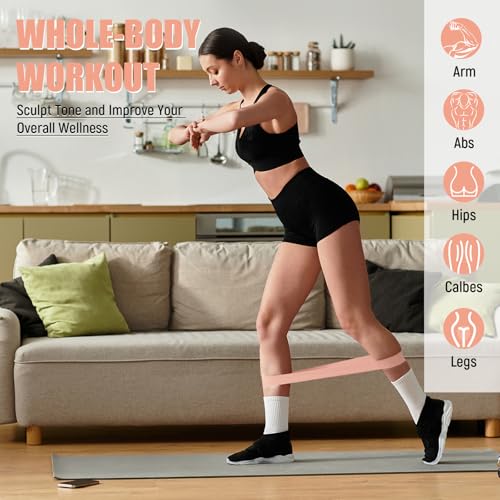 20 Pcs Resistance Bands Resistance Loop Exercise Bands Exercise Equipment Elastic Drag Ring for Women and Men Home Fitness, Gym, Yoga - color: Light Pink, style: 15-20 Lbs