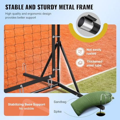 9.4ft x 7.4ft Tennis Rebounder Net, Tennis Rebounder Trainer, Multi-Sport Training Bounce Back Net for Tennis, Baseball, Lacrosse, Hockey, Softball, Pickleball, Ball, for Backyard and Indoor & Outdoor