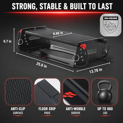Adjustable Large Slant Board & Calf Raise Machine, 3-in-1 Heavy-Duty Steel Squat Wedge Board, 4 Angles & 3 Heights, 880 lbs Capacity for Squats, Calf Raises, Step-Ups & Ankle Mobility