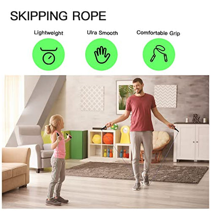 Pack PVC Jump Rope for Cardio Fitness - Versatile Adjustable Skipping Rope for Women Men Kids, Speed Jump Rope for Exercise,9 Feet