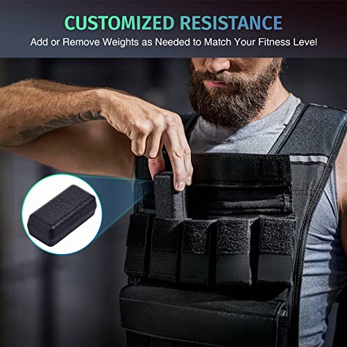 ZELUS Weighted Vest with Adjustable Weights for Home Workouts - color: 45lb Black