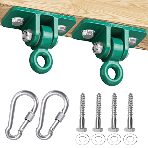 BETOOLL 2400 lb Capacity Heavy Duty Swing Hangers for Wooden Sets Playground Porch Indoor Outdoor & Hanging Snap Hooks Green (2pcs) - color: Green 2pcs
