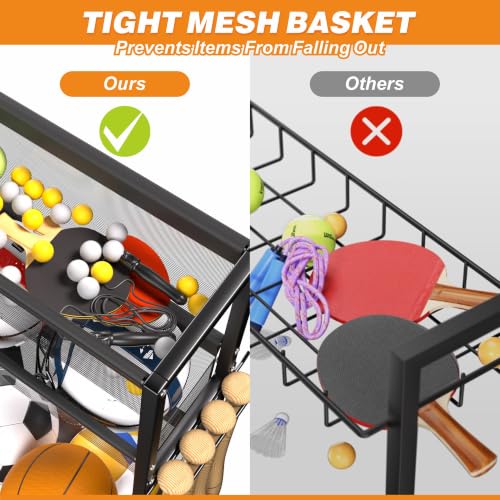 Ultrawall Sports Equipment Organizer, Golf Bag Stand w/Ski & Ball Storage - size: 36in