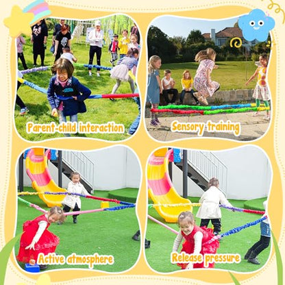 18ft Elastic Fleece Cooperative Stretchy Band Integrations Dynamic Movement Exercise Latex Creative Prop for Group Activities Special Needs Large Motor Coordination - size: 18ft