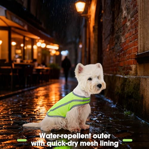 FUAMEY Reflective Dog Vest for Small Dogs,Dog Hunting Vest High-Visibility - color: Green, size: X-Small