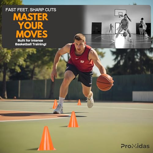 7 Inch (12/30 PCs) Soccer Cones for Training Kids with Mesh Bag - Small Traffic Cones for Sports Training - Flexible Conos for Soccer Practice, Basketball & Football Drills Equipment