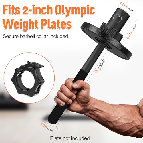 SNADER Wrist & Forearm Strengthener – Fits 2" Olympic Weight Plates, Forearm Bar for Wrist Strength & Rotation Training, Ideal Choice for Grip and Forearm Muscle Building ﻿