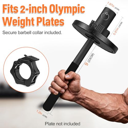 SNADER Wrist & Forearm Strengthener – Fits 2" Olympic Weight Plates, Forearm Bar for Wrist Strength & Rotation Training, Ideal Choice for Grip and Forearm Muscle Building ﻿