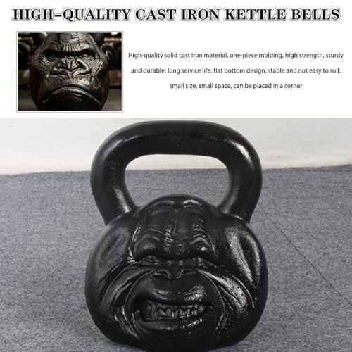 Kettlebell Weights Gym Training Monkey Head Kettle Bells, Solid Cast Iron Dumbbell, Beautiful and Practical, Office Sports Equipment(36LB)
