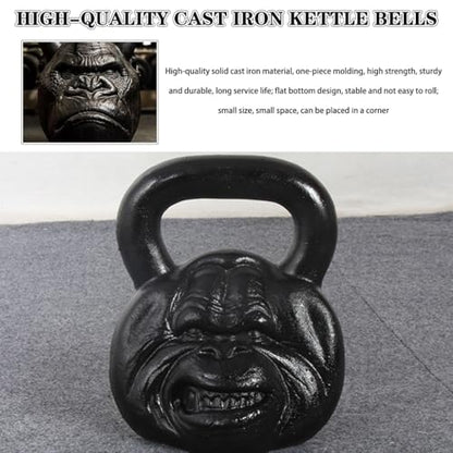 Kettlebell Weights Gym Training Monkey Head Kettle Bells, Solid Cast Iron Dumbbell, Beautiful and Practical, Office Sports Equipment(54LB)