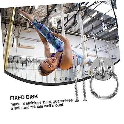 KOMBIUDA 2sets Ring Ceiling Anchor Wall Mount Suspension Trainer Bracket for Swings Battle Ropes