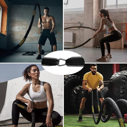 POWER GUIDANCE Battle Rope Anchor Strap Kit, Fit 1.5“/2" Battle Rope for Home Gym & Outdoor Workout
