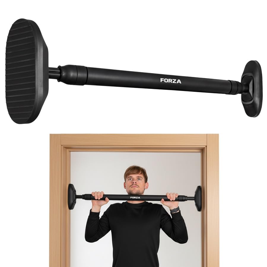 METIS Adjustable Pull Up Bar - Doorway Chin Up Bar | Home Gym Equipment & Indoor Fitness - Upper Body Workout | Comfortable Grips | No Screws Required (35-47in)