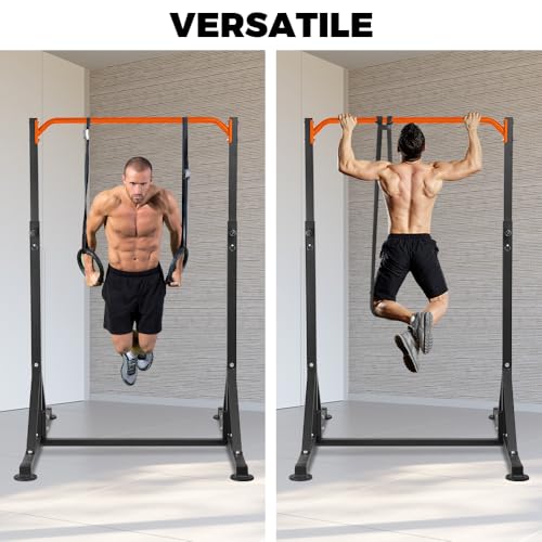 Pull Up Station, Power Tower Adjustable Pullup Bar Free Standing, Heavy Duty Multifunction Strength Training Pull Up Bar, Gym Workout Fitness Equipment Chin up Bar for Home Outdoor, 440LBS Capacity
