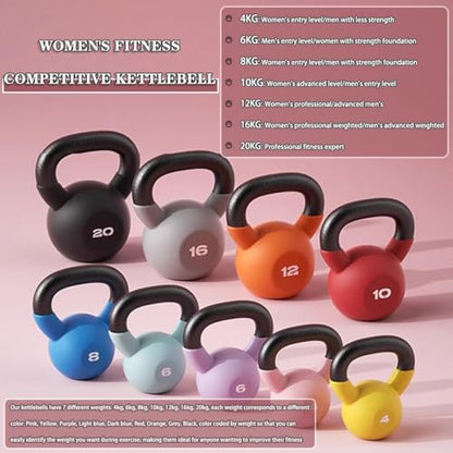 Kettle Bells Weight Women's Fitness Cast Iron Competitive Kettlebell, Full Body Shaping/Buttocks Training, Home/Gym Exercise Equipment(Light blue-6kg) - color: Light Blue-6kg
