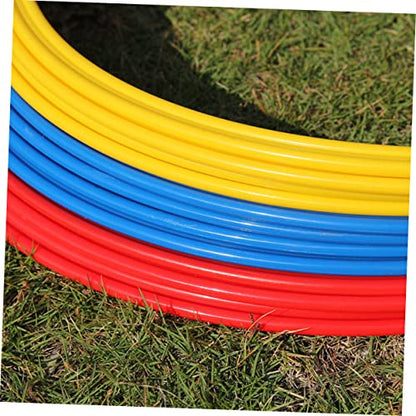 Homoyoyo 9pcs Soccer Training Rings Soccer Accessories Workout Ladder for Ground Football Ctr Ring Soccer Drill Equipment Footwork Training Sports Agility Ladder D Ring Jumping Hoop