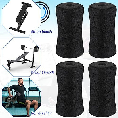 Foam Foot Pads Rollers Soft Buffer Tube Cover Black Machine Tube Leg Gym Replacement Parts for Home Exercise Equipment Leg Extension Weight Bench Inversion Table, 5.1" x 2.75" x 0.87"