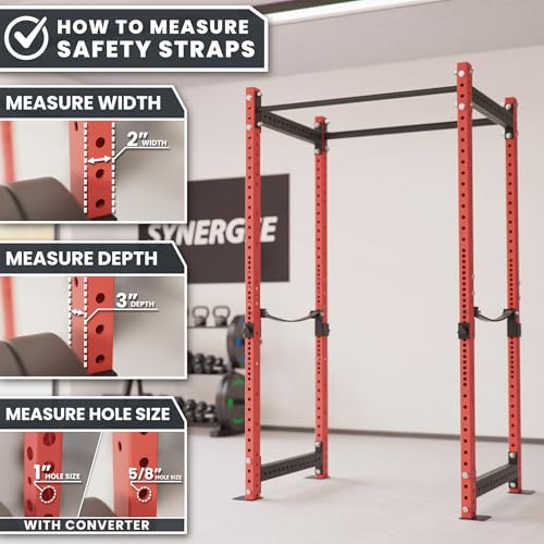 Synergee Safety Straps – Fits 2x2 2x3 3x3 Racks 750 lb - color: c) 2x3 x 29"