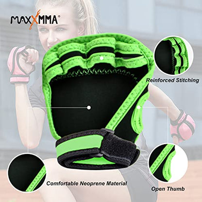 Adjustable Weighted Gloves, 2 lb. Set - Removable Weight (2 x 0.5 lb. Each Glove) for Sculpting MMA Kickboxing Cardio Aerobics Hand Speed Coordination Shoulder Strength