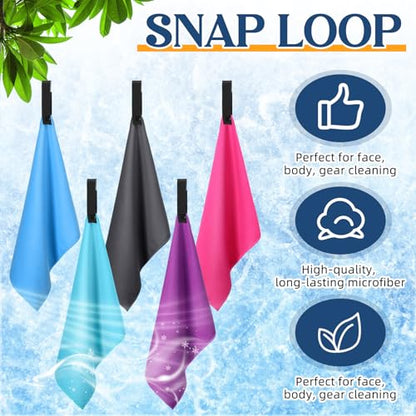 SmoothNovelty 10 Pcs Quick Dry Microfiber Camping Towels 25x32 cm, 5 Colors - color: 5 Colors