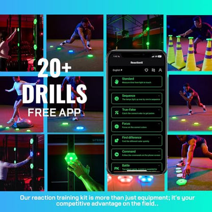 Sports Reaction Agility Lights Training Kit Improves Reaction Time & Agility for Athletes, Physical Therapists & Fitness Trainers Sports. - color: 4 Pods Reaction Lights
