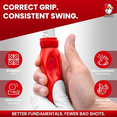 Golf Grip Trainer – Golf Training Aid for Correct Hand Positioning, Fits All Golf Clubs, Build Proper Grip Fundamentals for Consistent Practice - size: Large (Fits Oversize/Jumbo Grips)