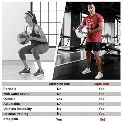 Aqua Bag Workout, Adjustable Training Bag and Power Bag with Water, Core and Balance Trainer, Portable Stability Fitness &Full Body Exercise Equipment for Weight