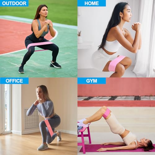 PATIKIL Fabric Resistance Bands, Elastic Exercise Bands for Women and Men, Booty Legs Workout Bands for Fitness Pilates