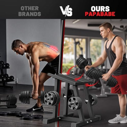 500lbs Capacity Adjustable Dumbbell Stand, Storage Rack with 1" Plate Tree