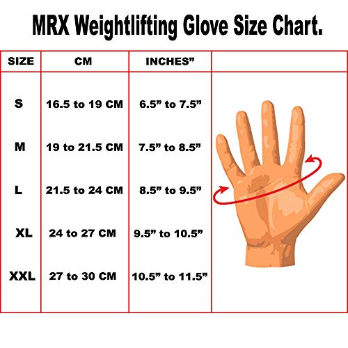 MRX Weightlifting Gloves for Men and Women Gym Workout Bodybuilding Strength Training Weight Lifting Grip Glove with Padded Palm