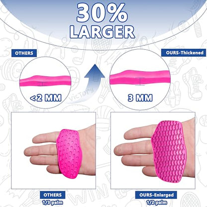 Large Anti-Slip Gym Workout Grips for WeightLifting,Silicone Hand Protector - color: Hot Pink