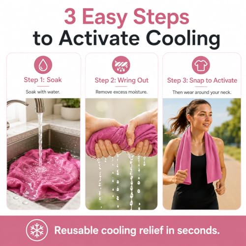 Ice & Sweat Towels, 43.3" x 15.7" - Cooling Neck Wraps for Summer Heat - Quick Cool Down for Gym, Running, Golf, Yoga & Sports
