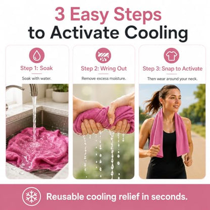 Ice & Sweat Towels, 43.3" x 15.7" - Cooling Neck Wraps for Summer Heat - Quick Cool Down for Gym, Running, Golf, Yoga & Sports