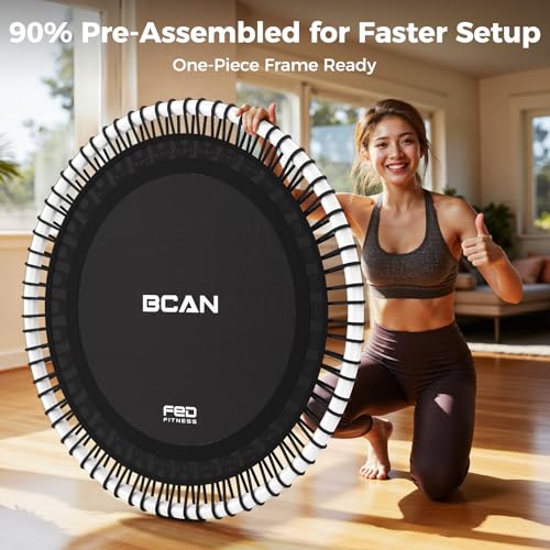 BCAN BT4 Soft Land Pro Adult Bungee Rebounder Trampoline Handle|FED Fitness - color: 40IN-White