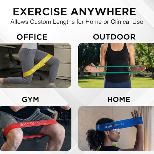 THERABAND Resistance Band Loop, Exercise, Workout, Physical Therapy - color: Yellow/Red/Green/Blue, size: 8 inch