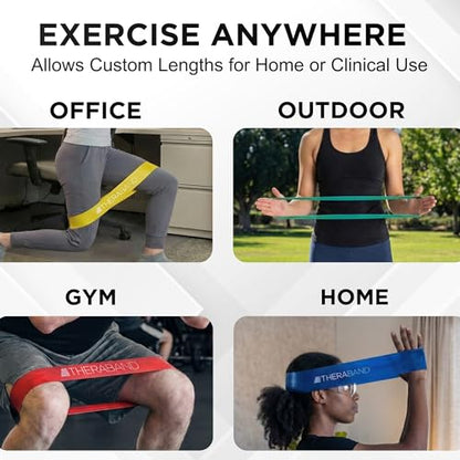 THERABAND Resistance Band Loop, Exercise, Workout, Physical Therapy - color: Yellow/Red/Green/Blue, size: 8 inch