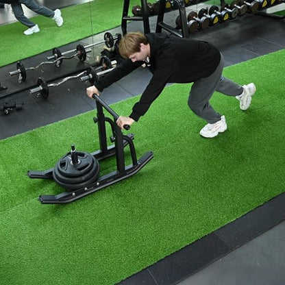 Yescom Sports Sled Strips Turf Gym Turf Flooring for Weight Sled Push Gym - size: 0.8"H-3'x50'x2Pcs(300Sq.Ft)