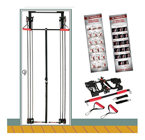 Tower 200 Body Full Gym Fitness + Workout DVD + Free Straight Bar New.
