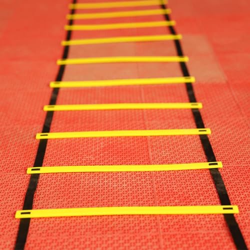 Agility Ladder Football Training Equipment Adjustable with Carry Bag Soccer Fitness Accessory for Foot Exercise Rugby Workout