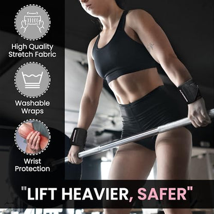 18" OG-Grade Wrist Wraps for Weightlifting – Heavy Duty Wrist Support with Thumb Loop & Lockdown Strap – Wrist Straps for Powerlifting, Bench Press & Gym Training - color: Savage Her Pink