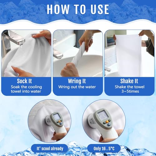 Hosuly 30 Pack Cooling Towels 40"x12" - color: Dark Blue, White