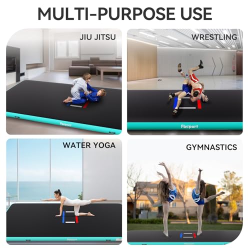 FBSPORT Inflatable Wrestling Mat 10ft/6.6ft/5ft, Outdoor and Indoor PVC Jiu Jitsu Mats, Gymnastics Training Mat Foldable for BJJ, MMA, Martial Art, Boxing, Grappling and Judo