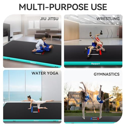 FBSPORT Inflatable Wrestling Mat 10ft/6.6ft/5ft, Outdoor and Indoor PVC Jiu Jitsu Mats, Gymnastics Training Mat Foldable for BJJ, MMA, Martial Art, Boxing, Grappling and Judo