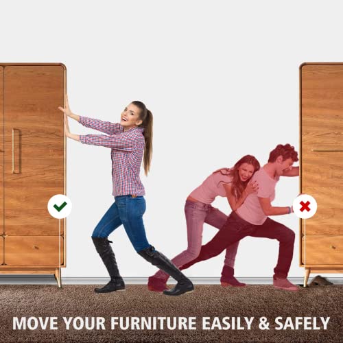 Furniture Sliders, 8pcs 4.7 inch Square Sliders for Furniture on Carpet, Heavy Duty Furniture Movers Sliders - Protect The Surface of Carpet, Easily Move Any Items!