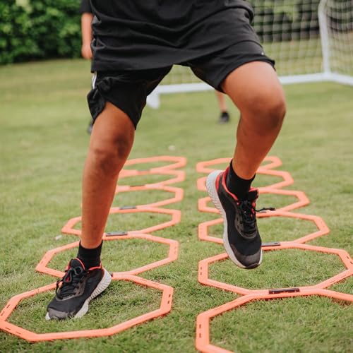 Flick 2 in 1 Octa Speed Rings – Speed Agility Ladder with Hurdle Capability - Multi-Sport Agility Training Equipment – Football Agility Training Set